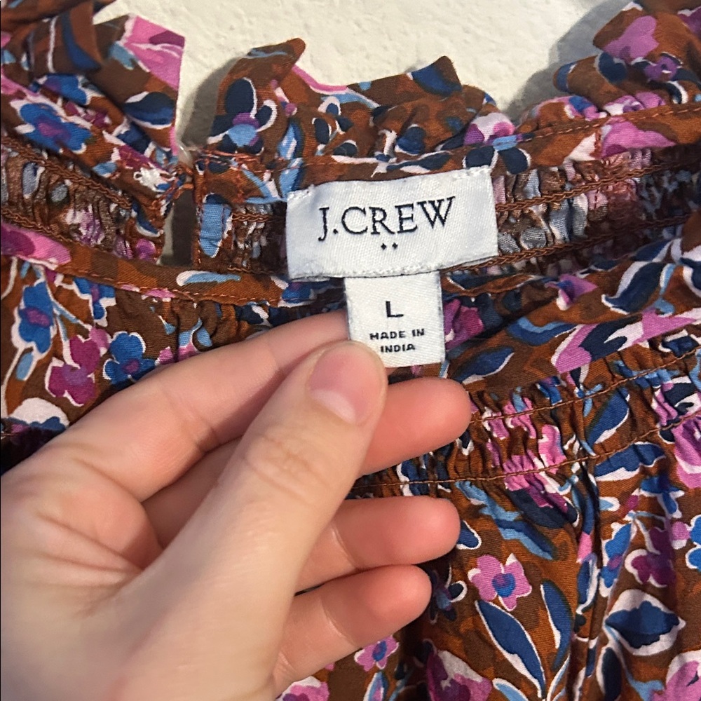 J Crew Floral Smocked Blouse - Picture 3 of 3